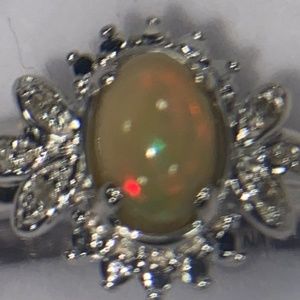 Genuine opal ring